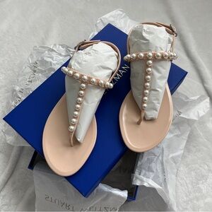 Stuart Weitzman Women's Pearl Embellished Jelly Sandals